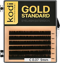 Парфумерія, косметика Накладні вії Gold Standart C 0.07 (6 рядів: 9 мм) - Kodi Professional
