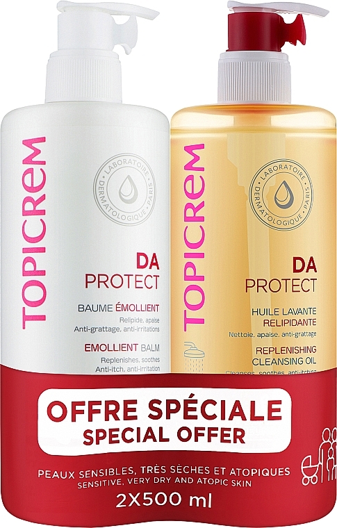 Набор - Topicrem DA Protect (oil/500ml + balm/500ml) — фото N1