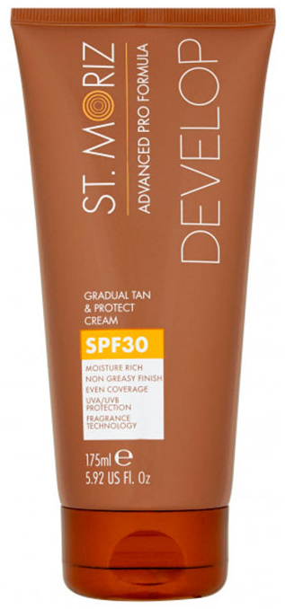 Крем с эффектом постепенного загара - St.Moriz Advanced Pro Formula Gradual Tan & Protect Cream SPF30 — фото N1