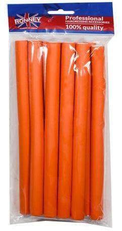 Бігуді для волосся гнучкі 16/210 мм., помаранчеві  - Ronney Professional Flex Rollers RA 00038 — фото N1