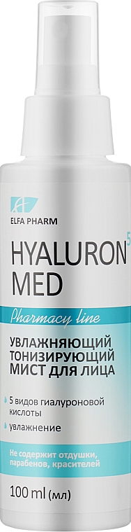 Зволожувальний, тонізувальний міст для обличчя - Elfa Pharm Hyaluron5 Med Face Mist — фото N2