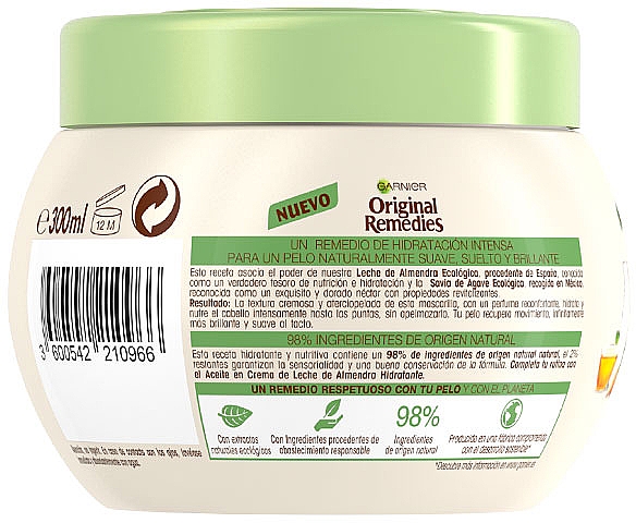 Маска для волосся "Мигдальне молочко" - Garnier Original Remedies Almond Milk Mask — фото N2