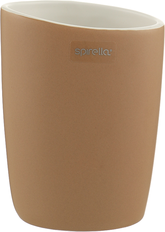 Склянка для ванної кімнати "Porcel Etna", кераміка 9.5х12.5 см, коричневий - Spirella — фото N1