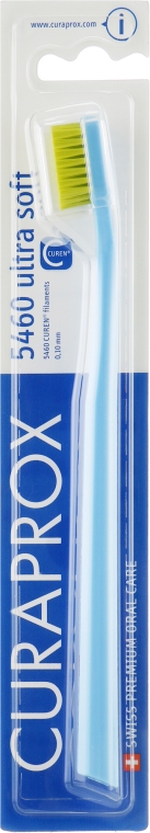 Зубна щітка CS 5460 "Ultra Soft", D 0,10 мм, світло-блакитна, салатова щетина - Curaprox — фото N2
