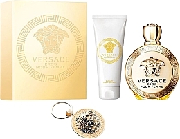 Парфумерія, косметика Versace Eros Pour Femme - Набір (edt 100 + b/lot 100 + брелок)