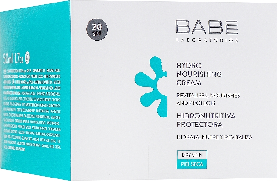 Зволожувальний живильний крем з SPF 20 - Babe Laboratorios Hydro Nourishing Cream * — фото N1