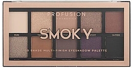 Палетка теней для век - Profusion Cosmetics Smoky 10 Shade Multi-Finish Eyeshadow Palette — фото N1