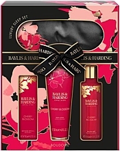 Набор - Baylis & Harding Boudoire Cherry Blossom Luxury Beauty Sleep Gift Set (spray/100ml + b/lot/130ml + crystal/150g + acc/1pc) — фото N1
