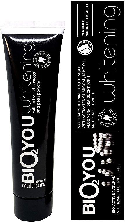 Натуральная отбеливающая зубная паста с активированным углем - Bio2You Whitening Natural Toothpaste — фото N1