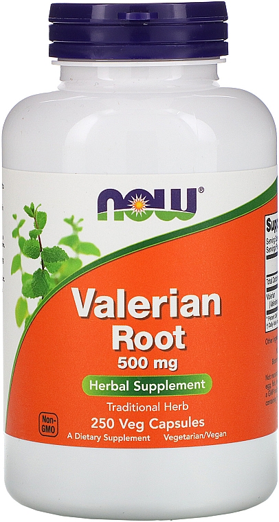 Экстракт корня валерианы 500мг в капсулах - Now Foods Valerian Root Extract 500mg Veg Capsules — фото N3