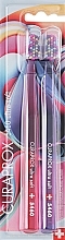 Духи, Парфюмерия, косметика Зубные щетки, розовая + фиолетовая - Curaprox CS 5460 Ultra Soft Duo Colorful Curls Edition 2023