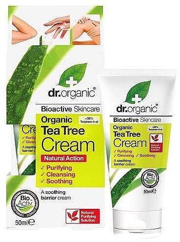 Заспокійливий крем "Чайне дерево" - Dr. Organic Bioactive Skincare Tea Tree Cream — фото N1