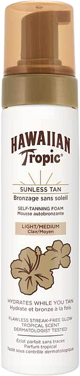 Пенка для автозагара легкая, средняя - Hawaiian Tropic Self Tanning Foam Light/Medium — фото N1