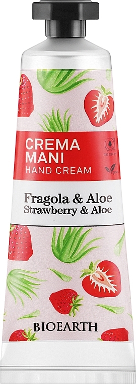 Крем для рук "Полуниця та алое" - Bioearth Family Strawberry & Aloe Hand Cream