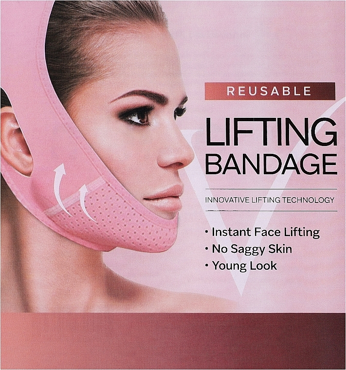 Маска для моделювання овалу обличчя повітропроникна, рожева - Yeye V-line Mask
