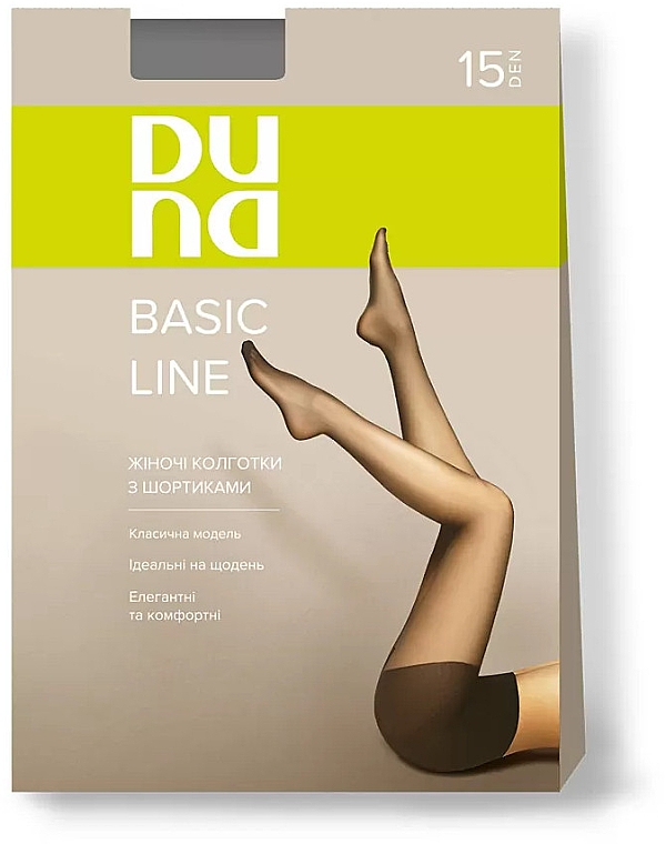 Колготки женские "Basic Line", 15 Den, черный - Duna — фото N1