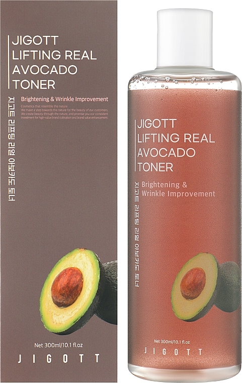 Антивозрастной подтягивающий тонер с экстрактом авокадо - Jigott Lifting Real Avocado Toner — фото N2