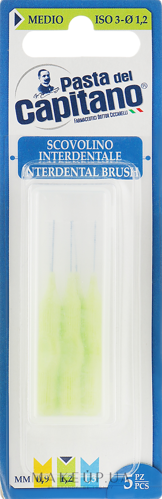 Interdental Brush Set, light green - Pasta Del Capitano Interdental Brush Medium 1.2 mm — фото 5шт
