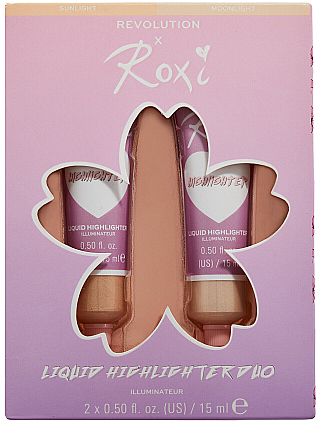 Набор хайлайтеров - Makeup Revolution x Roxi Cherry Blossom Highlighter Duo (highlighter/2x15ml)