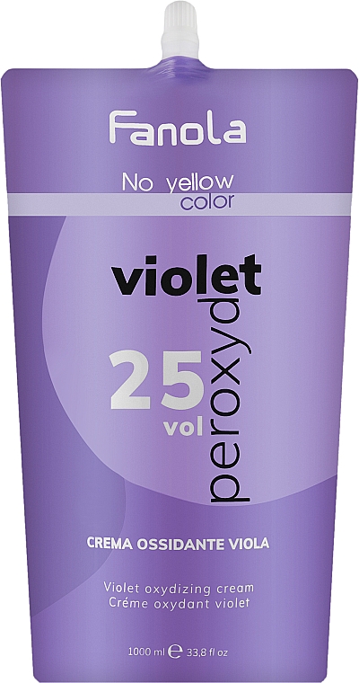 Фіолетовий окислювач проти жовтизни 7.5% - Fanola No Yellow Purple Oxidizing Cream (25 Vol) — фото N1