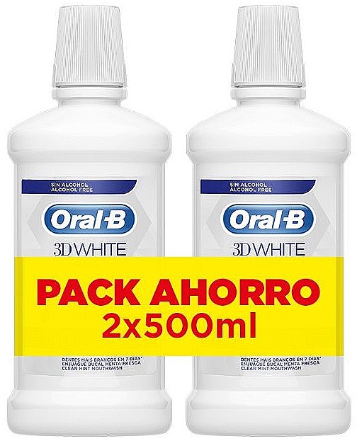 Набор - Oral-b 3D White Luxe Perfection (mouthwash/2x500ml) — фото N2
