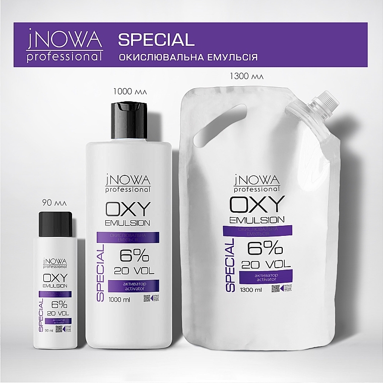 Окислительная эмульсия 6% - jNOWA Professional OXY Emulsion Special 20 vol (дой-пак) — фото N4