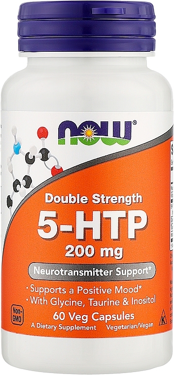 Амінокислота "5-HTP" 200 мг, капсули - Now Foods Double Strenght 5-HTP — фото N1