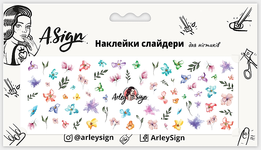 Наклейка-слайдер для ногтей "Цветность" - Arley Sign