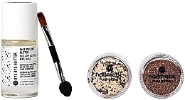 Набір - Nailmatic Pure Glitter Gold Glitter (base/8ml + glitter/2pcs + brush) — фото N2