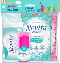 Духи, Парфюмерия, косметика УЦЕНКА Набор для путешествий - Novita Travel Pack (cot/pads/50pcs + cot/buds/50pcs + face/wipes/15pcs + body/wipes/15pcs) * 