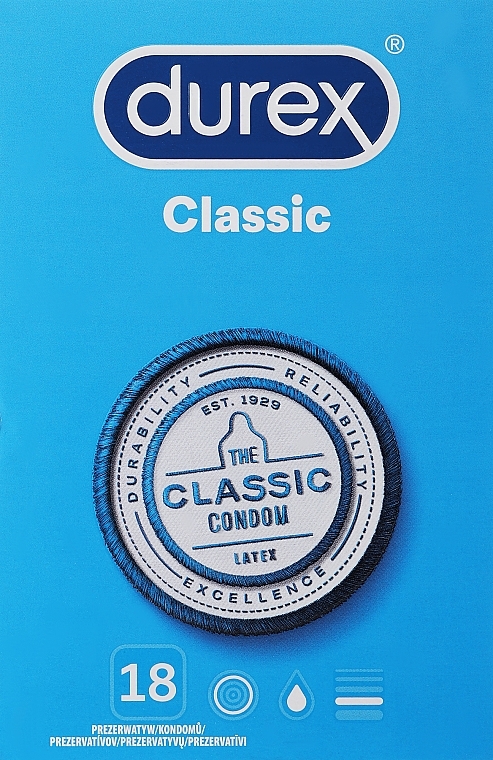 Презервативы "Класические", 18 шт - Durex Classic Condoms — фото N1