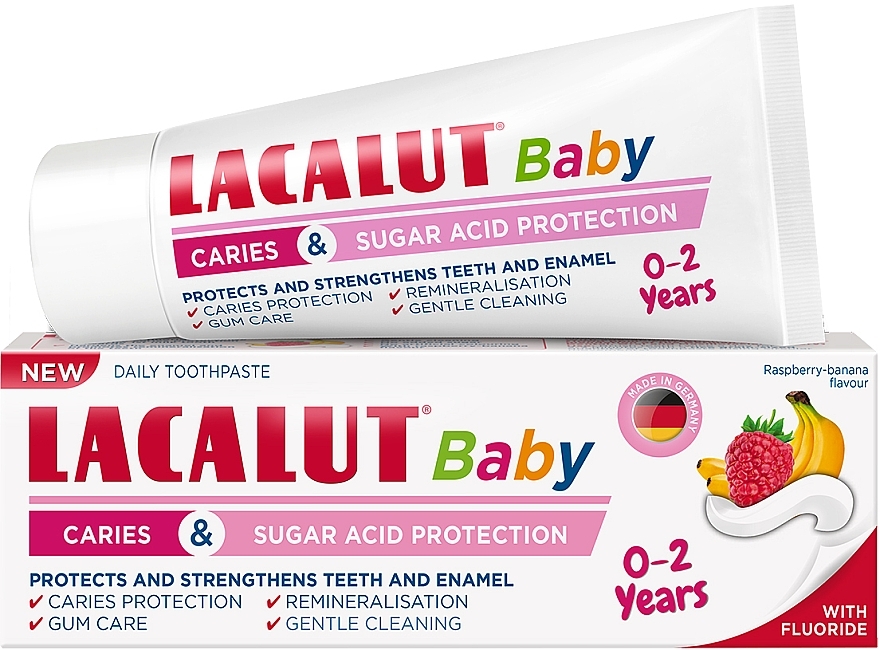 Зубна паста для дітей "Антикарієс & Захист від цукрової кислоти", 0-2 роки - Lacalut Baby — фото N2