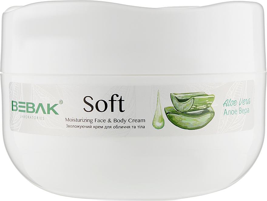 Зволожувальний крем для обличчя і тіла "Алое вера" - Bebak Laboratories Soft Moisturizing Fase & Body Cream — фото N1