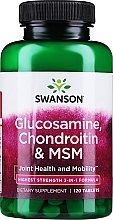 Харчова добавка "Глюкозамін, хондроїтин і МСМ", 120 шт. - Swanson Glucosamine Chondroitin & MSM — фото N1
