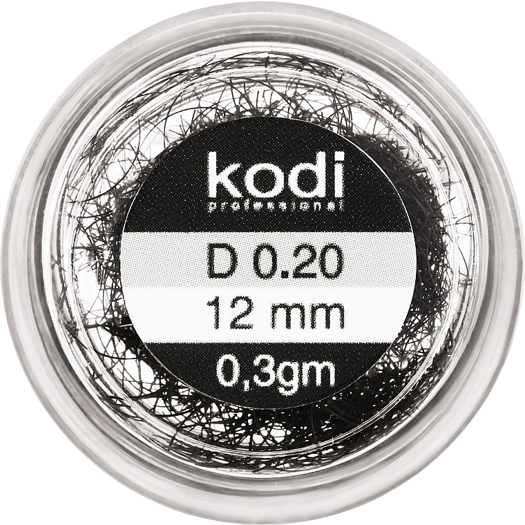 Накладні вії у банці D 0.20 (12 mm: 1.3 g) - Kodi Professional — фото N1