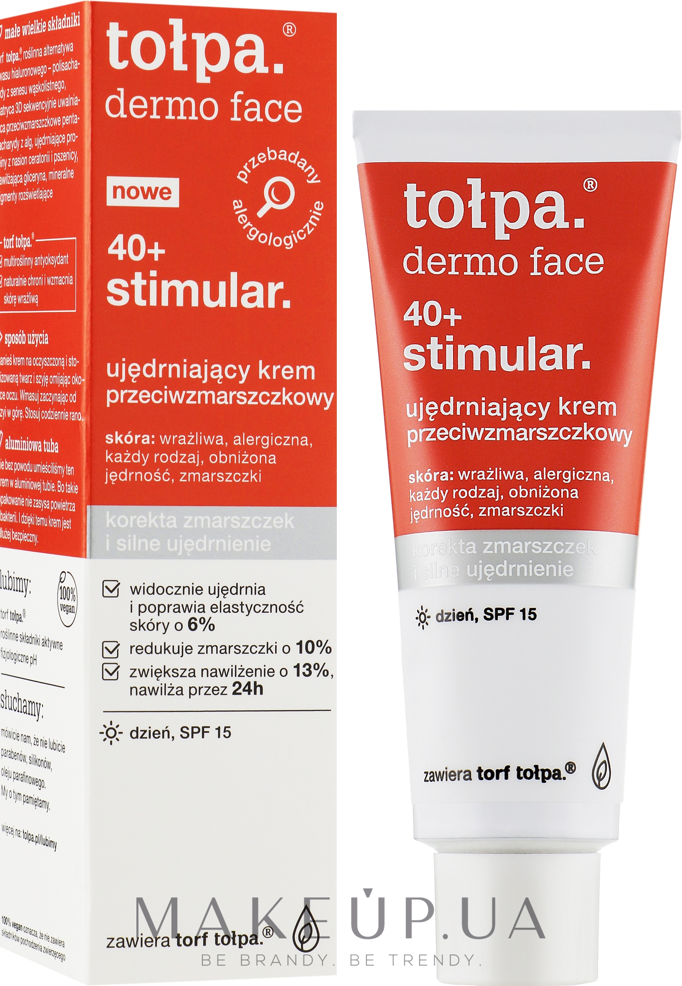 Крем для сухой кожи лица - Tolpa Dermo Face Stimular 40+ Cream SPF15 — фото 40ml