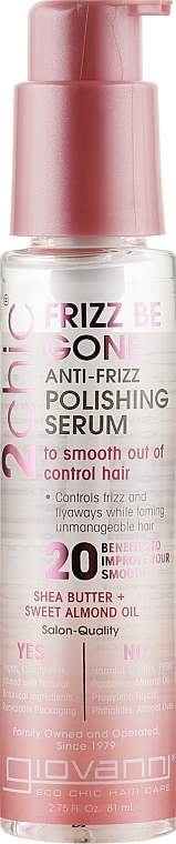 Сироватка для волосся - Giovanni Frizz Be Gone Polishing Serum To Smooth Out Of Control Hair — фото N1