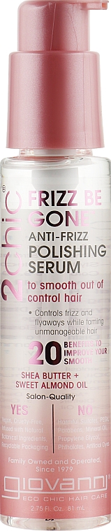 Сыворотка для волос - Giovanni Frizz Be Gone Polishing Serum To Smooth Out Of Control Hair — фото N1