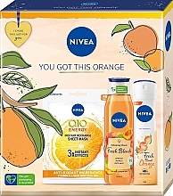 Парфумерія, косметика Набір - NIVEA Fresh Blends You Got This Orange (sh/gel/300ml + deo/150ml + f/mask)