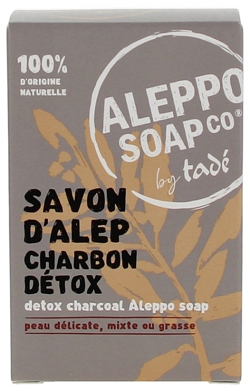 Мыло детоксикационное с активированным углем - Tade Detox Charcoal Aleppo Soap — фото N1