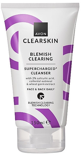 Крем-гель для обличчя та спини із саліциловою кислотою - Avon Clearskin Blemish Supercharged Cleanser — фото N1