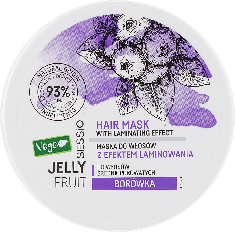 Желейная маска с эффектом ламинирования для среднепористых волос - Sessio Jelly Fruit Hair Mask