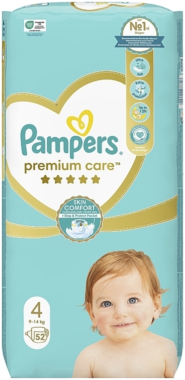 Підгузки Pampers Premium Care Розмір 4 (Maxi) 9-14 кг, 52 підгузка - Pampers — фото N2