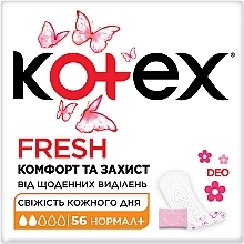 Парфумерія, косметика Щоденні гігієнічні прокладки, 56 шт - Kotex Fresh Normal Plus