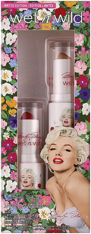 Набор - Wet N Wild x Marilyn Monroe Icon Lipstick and Balm Set (lipstick/4,2g + lip/balm/4,2g) — фото N1