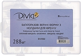 Набір верхніх форм для нігтів із молдами для френча, Di1552 - Divia — фото N1