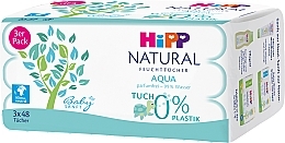 Парфумерія, косметика Дитячі вологі серветки, 3x48 шт. - Hipp Babysanft Natural Aqua Cleaning Wet Wipes