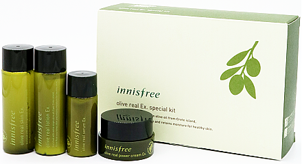 Набір з екстрактом оливи - Innisfree Olive Real Ex. Special Kit (f/ton/25ml + f/lot/25ml + f/cr/10ml + f/ser/15ml)