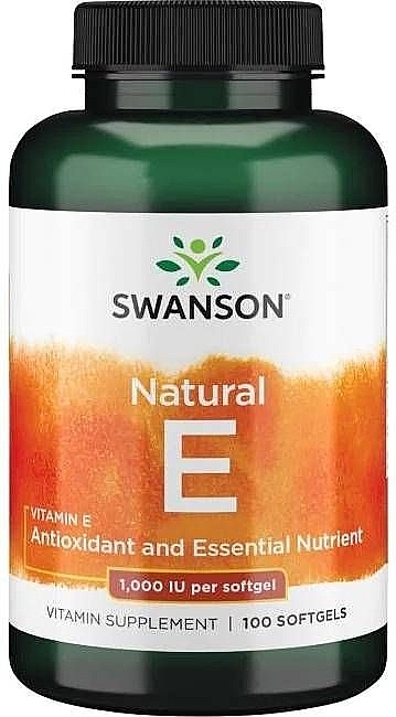Пищевая добавка "Витамин Е натуральный" 1000 МЕ - Swanson Natural Vitamin E 1000 IU Softgels — фото N1