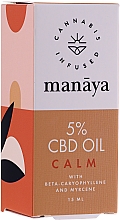Духи, Парфюмерия, косметика Масло конопли - Manaya 5 % CBD Oil Calm